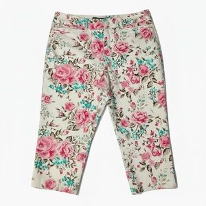 Intro Love The Fit Pants 4P Stretch Capri Tummy Control Coral Coquette cottage